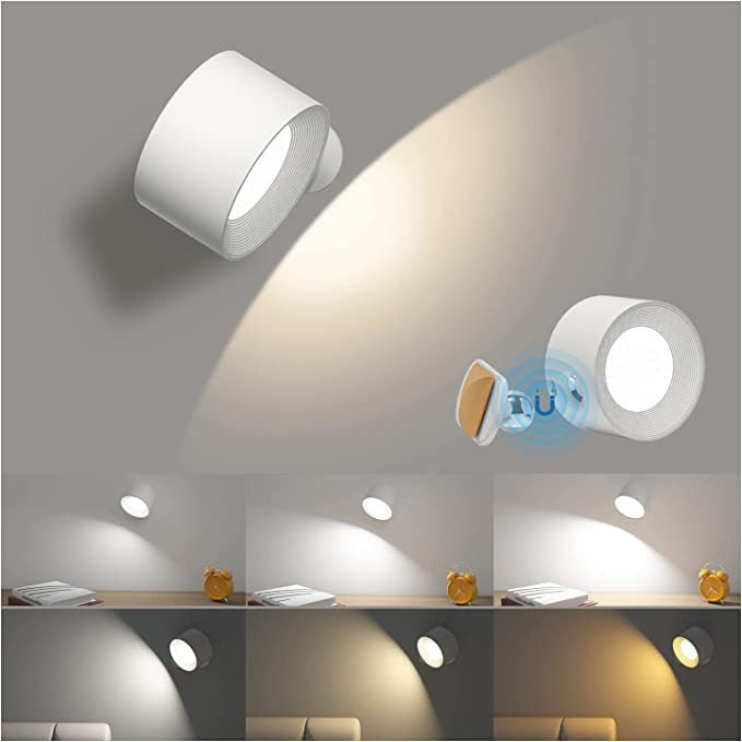 Luz de lectura LED de noche con carga USB y ajuste táctil
