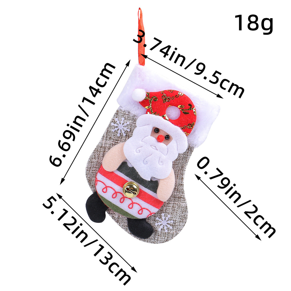 Christmas Doll Socks Cartoon Plush Christmas Socks Christmas Tree Pendant Santa Claus Snowman Candy Gift Bag - Korvel