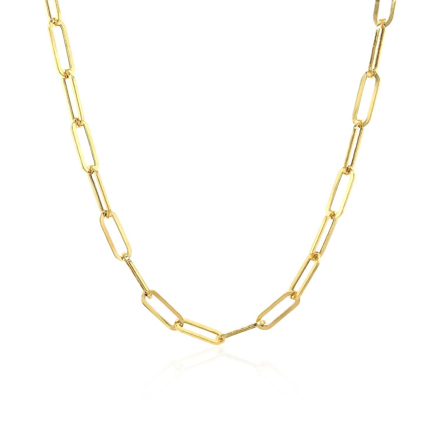 Collier en chaîne large en papier clip en or jaune 14K