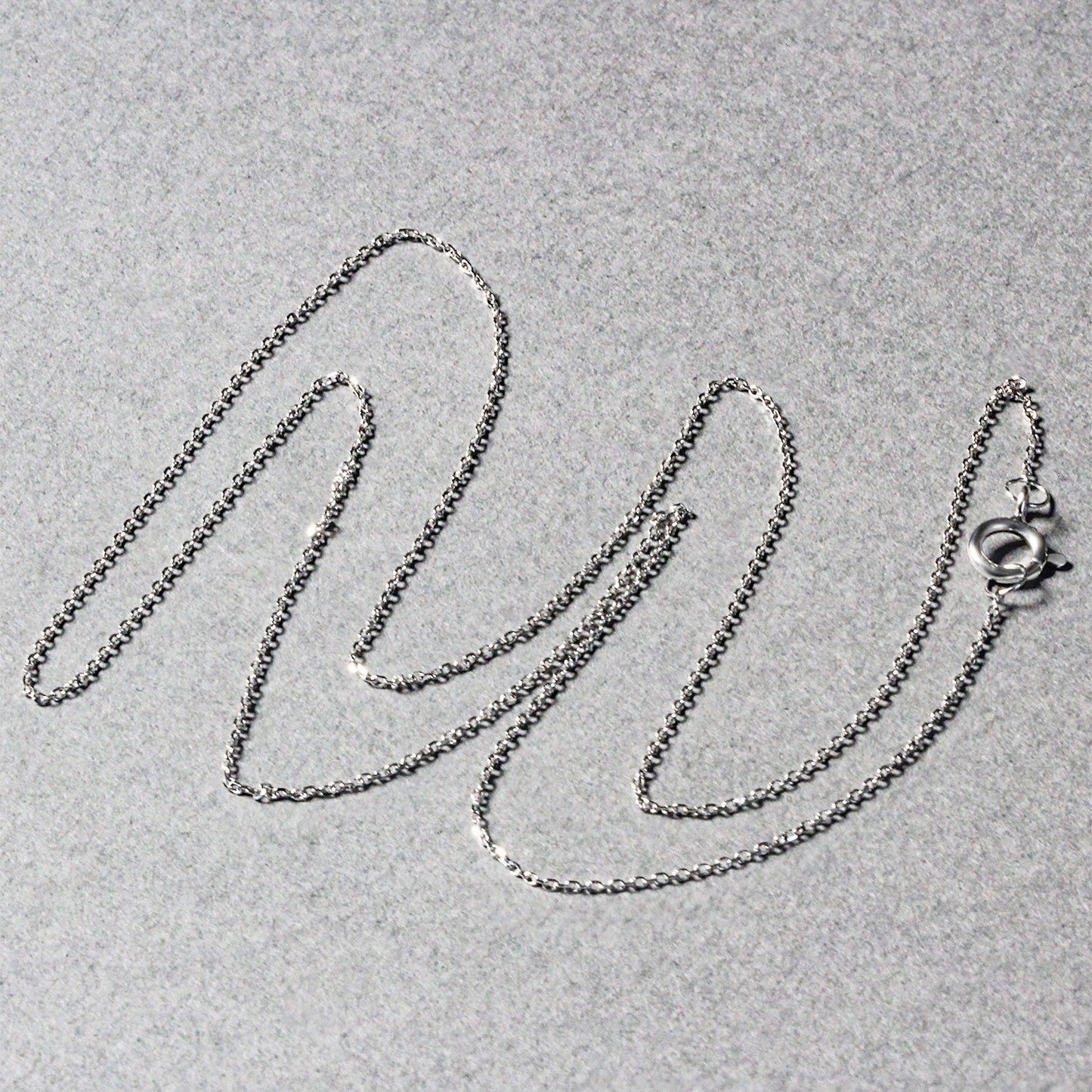 14k White Gold Diamond Cut Cable Link Chain - 0.7mm
