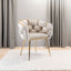 Luxury modern simple leisure velvet single sofa chair bedroom manicure table back chair beige - Korvel