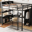 Lit mezzanine en métal premium avec armoire et bureau
