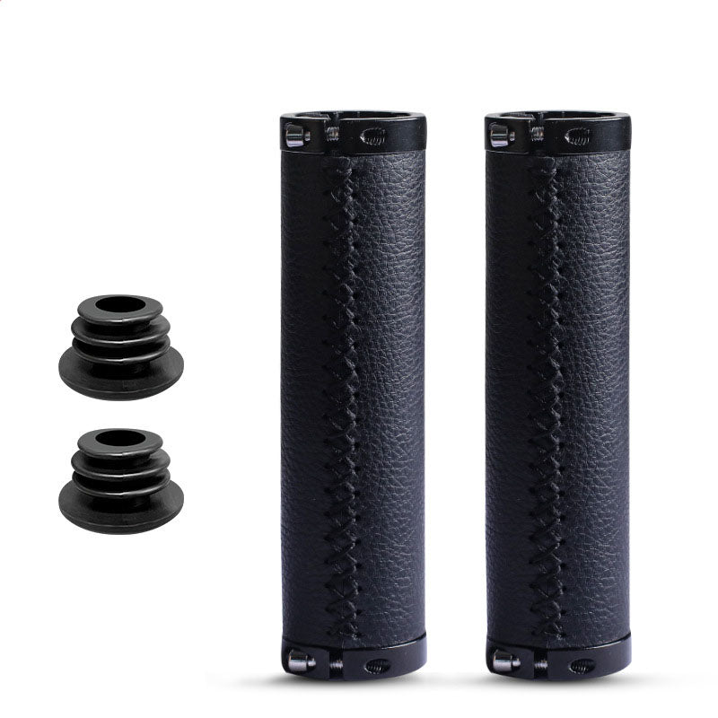 Mountain Bike Handlebar Sleeve Fiber Leather Surface Lock Shock-Absorbing Non-Slip Vice Handle Handlebar Grip Riding Accessories - Korvel