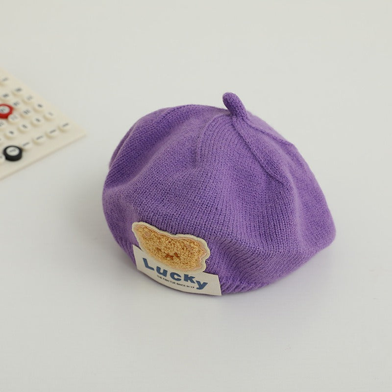 Gorro Beret de Oso Lindos para Bebés - Estilo Coreano de Pana