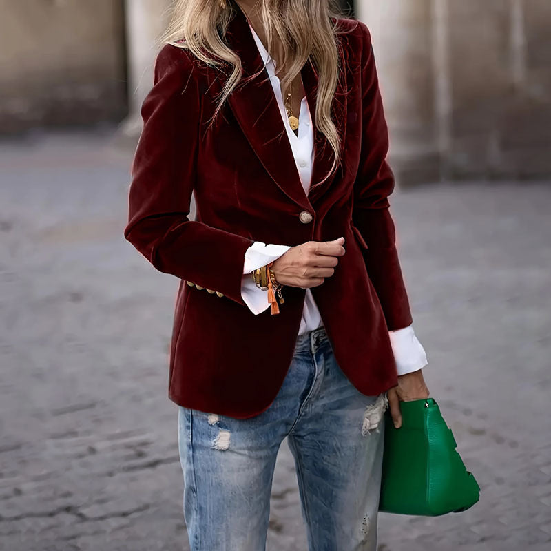 Blazer en Velours Élégant pour un Look Raffiné