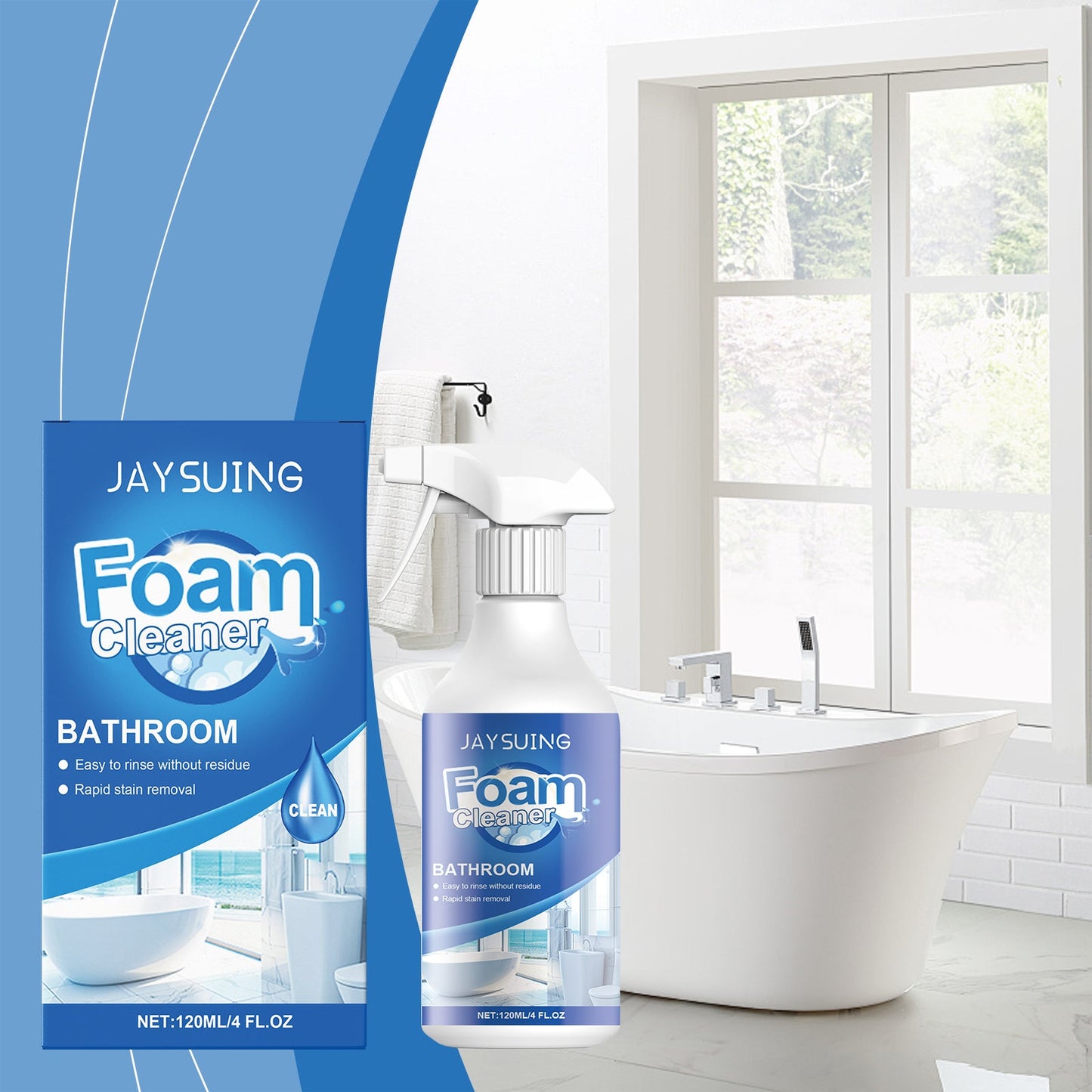 Premium Bathroom Foam Cleaner for Tiles and Glass