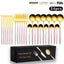 Cutlery Set Stainless Steel Knife Fork Set 24-Piece Tableware Set Golden Steak Knife Fork Spoon 6-Person Set - Korvel
