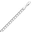 Bracelet en chaîne circulaire striée en argent sterling avec plaquage en rhodium