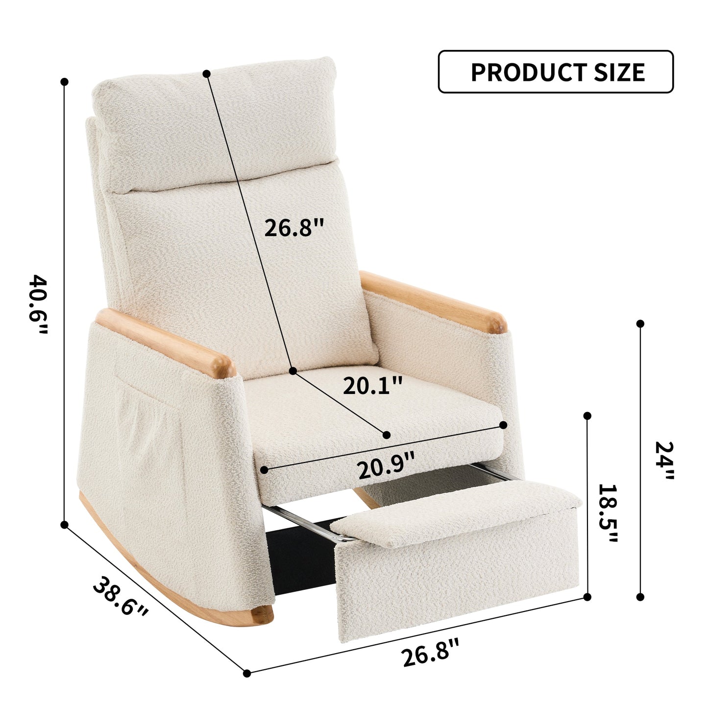 Premium Accent Rocking Chair with Footrest