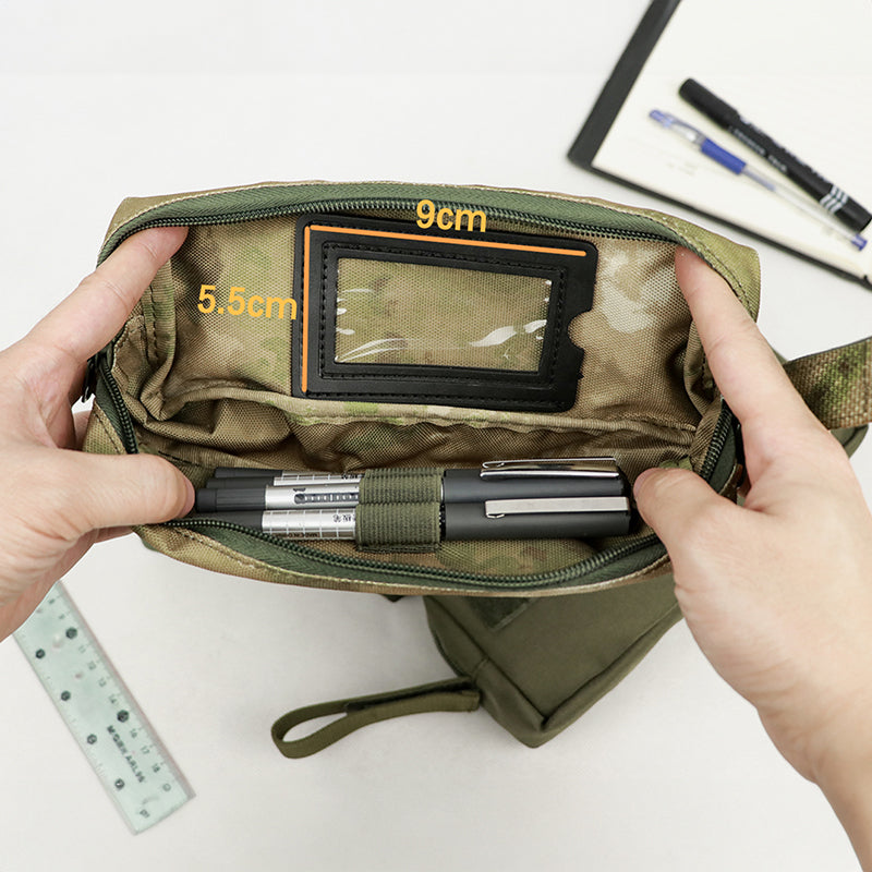 Cold War-era large-capacity tactical storage bag – versatile MOLLE-compatible pouch for students/stationery or tactical use. - Korvel