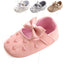 Multicolor Embroidered Peach Heart Bow Baby Shoes