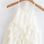 Elegant Women's Spaghetti Strap Ruffle Neck Crop Top