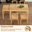 TOPMAX 65 "5-piece set with wheels, expandable dining table set, 17.7" pull-out side table and small dining chairs, natural - Korvel