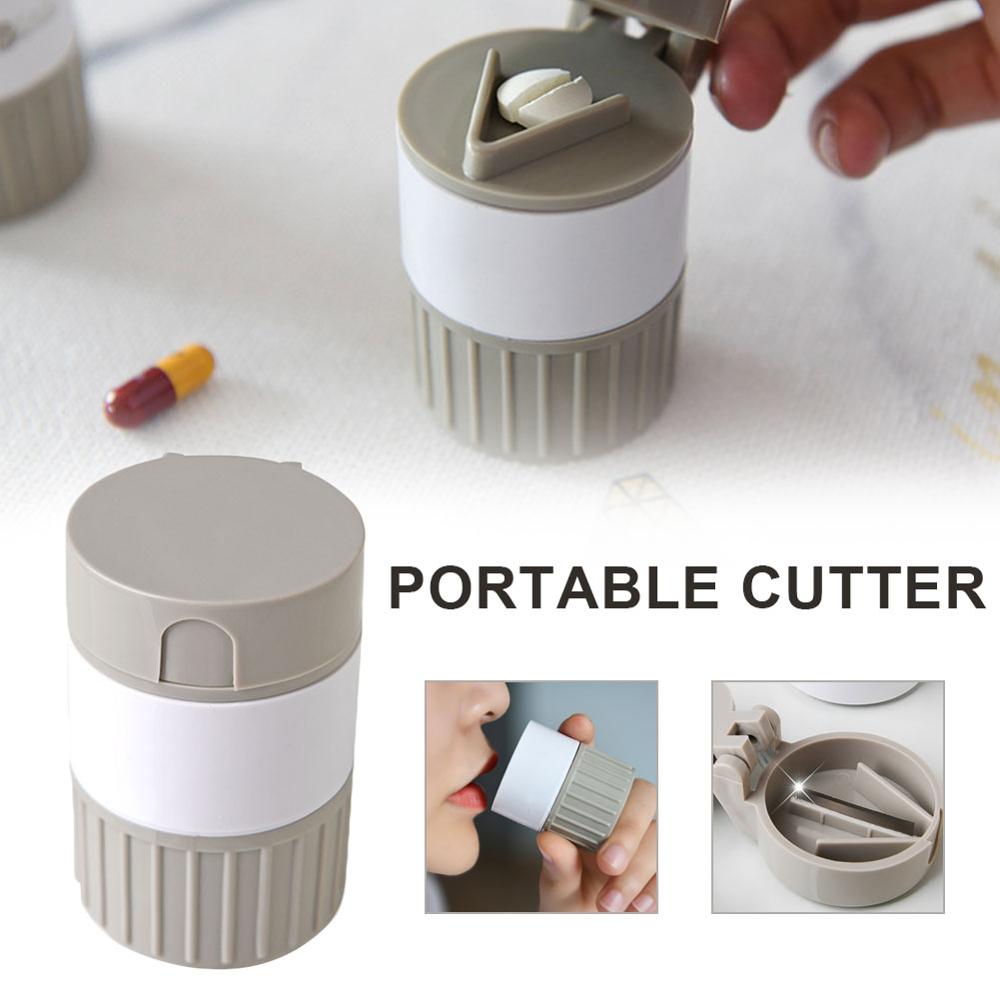 4 In 1 Portable Medicine Box Powder Separator Powder Household Grinder Pill Medicine Cutter Mini Home Medicine Storage Box - Korvel