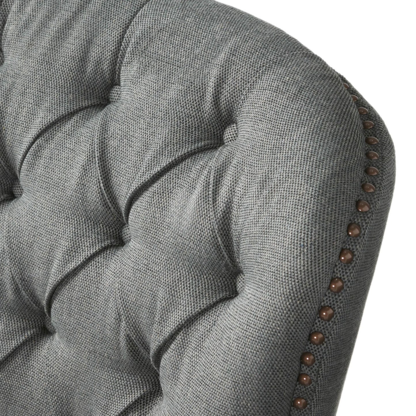 Modern grey fabric club chair and Ottoman set, stylish cushioned armchair, paired with Ottoman style - Korvel