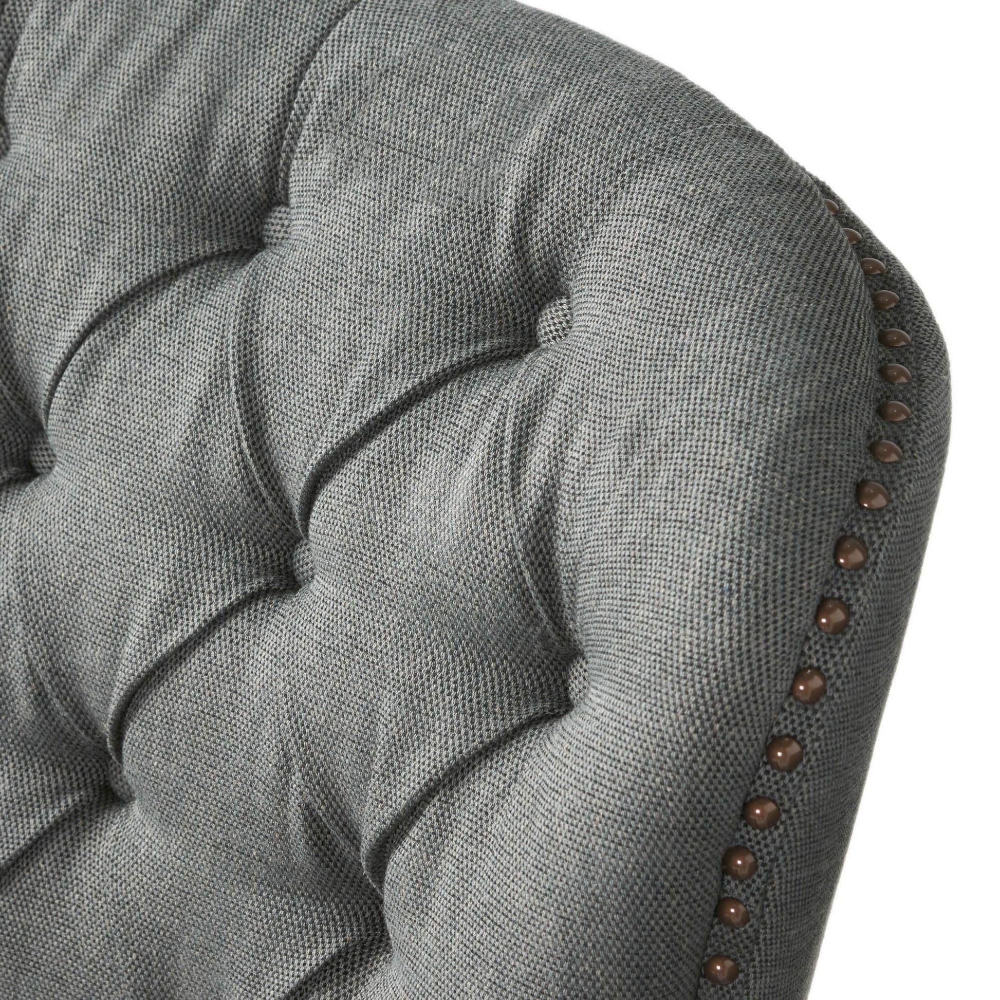 Modern grey fabric club chair and Ottoman set, stylish cushioned armchair, paired with Ottoman style - Korvel