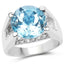 Anillo de Plata Esterlina con Topacio Azul de 7.21 Quilates y Circonitas