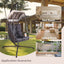 Swing Egg Chair with Stand Indoor Outdoor Wicker Rattan Frame 350lbs Capacity Hammock Chair - Korvel