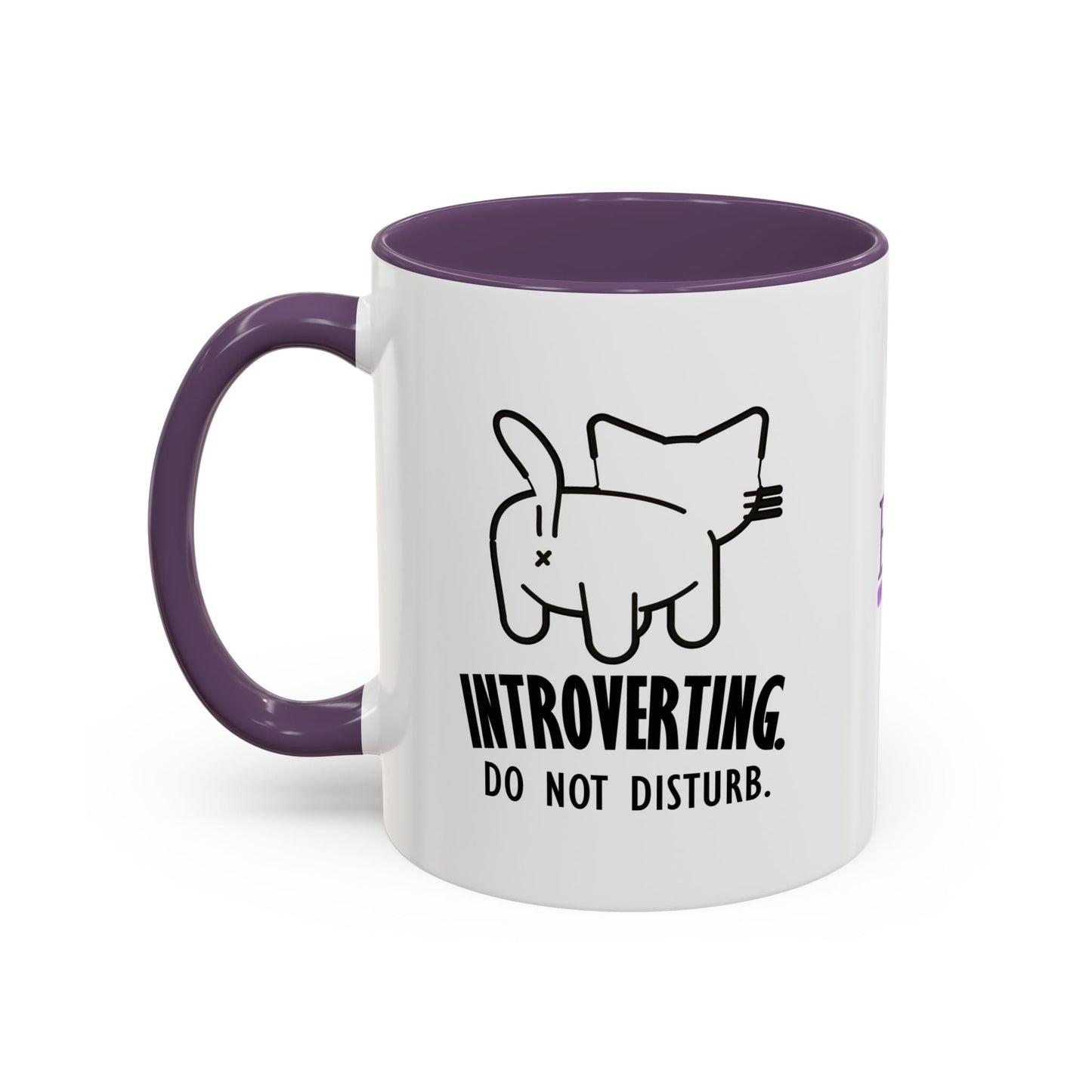 Introvertido. No molestar. Taza de café de gato en dos tonos