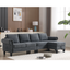 Convertible Sectional Sofa with Storage,L-shaped sofa Modern Linen Fabric Sectional Couches for Living Room,Gray - Korvel