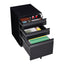 Locked three drawer storage mobile metal filing cabinet with pre installed wheels under the desk filing cabinet - Korvel