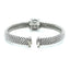 Bracelet jonc en texture popcorn avec topaze bleue et diamants