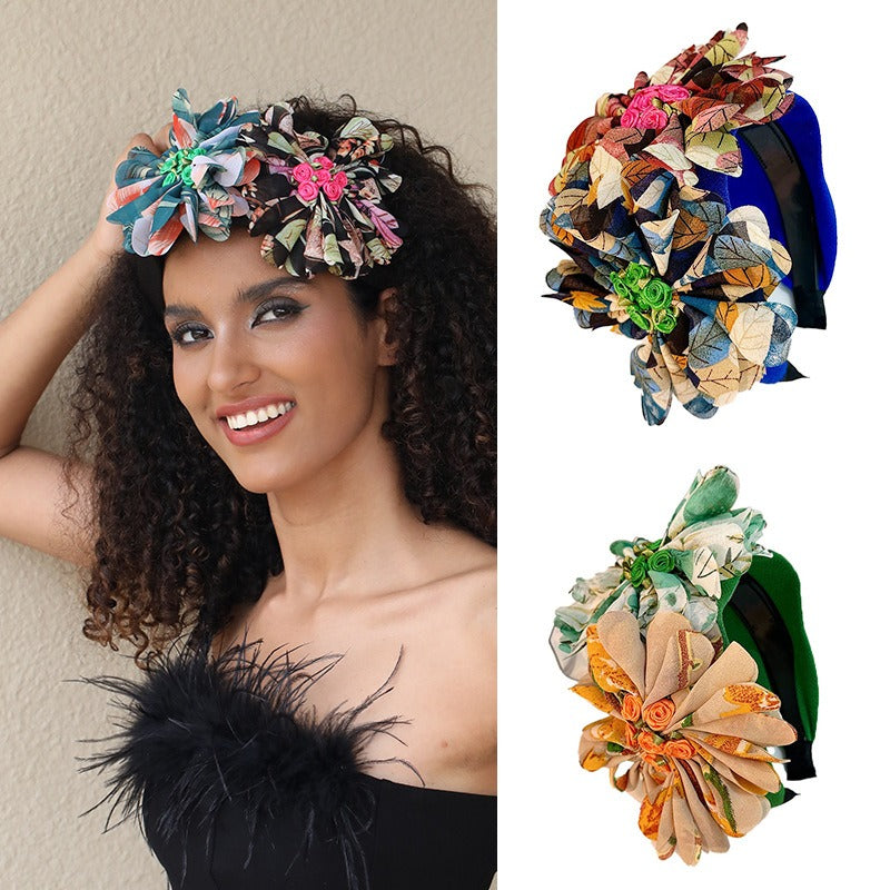 Fashionable handmade fabric flower headbands - Korvel