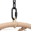 Outdoor Indoor Swing Egg Chair Natural color wicker with beige cushion - Korvel
