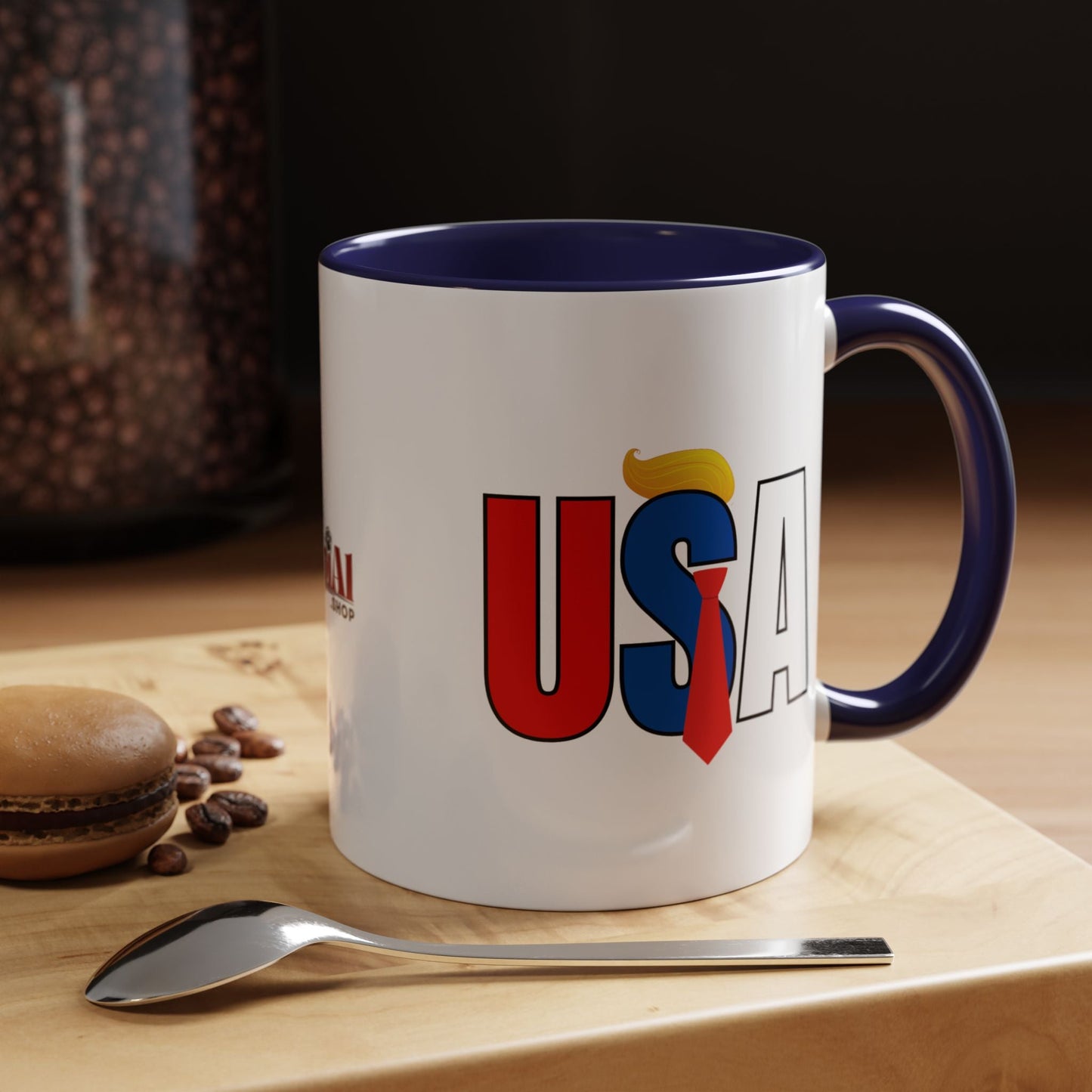 Taza de café con acento vibrante de EE. UU.