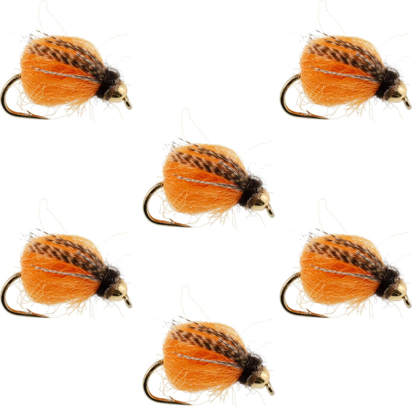 Pupa de Caddis d'Octobre LaFontaine Deep Sparkle avec Tête en Perle - Taille 10 (6 Mouches)