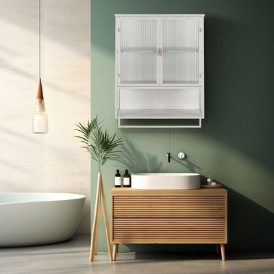Modern Two-Door Wall Cabinet with Glass Doors