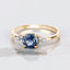 1.08 Carat Blue Sapphire and Diamond 14K Yellow Gold Ring