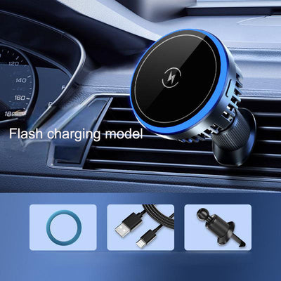 Car mounted wireless charging bracket, dual-purpose vacuum adsorption super stable suction cup, car mounted mobile phone holder - Korvel