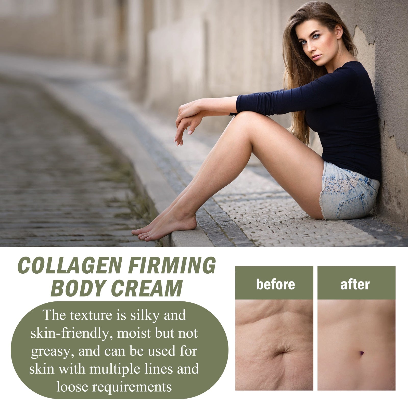 Collagen Rapid Firming Skincare Cream, Tighten Belly Body Sculpting Massage And Slimming Cream - Korvel
