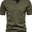 T-shirt Henley pour hommes grande taille avec détail de bouton
