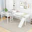 Lit mezzanine en forme de L pour enfant avec échelle et toboggan - Blanc