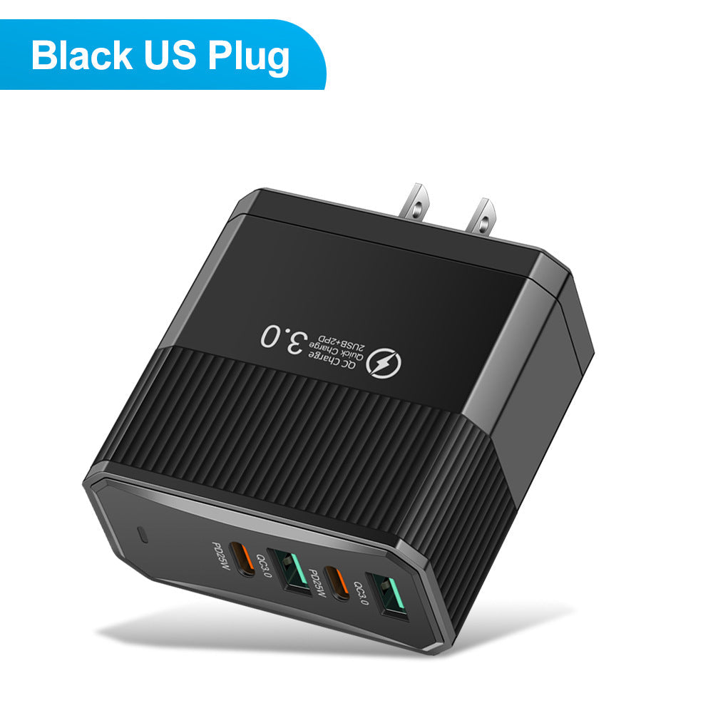 4-in-1 2USB+2PD mobile charger, tablet plug, super fast charging multi port plug - Korvel