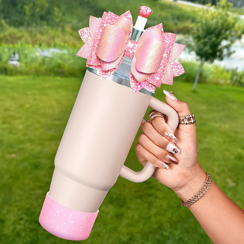 Cup Boot for Stanley 40/30 oz: Straw Cover, Bow Topper, Diamond Caps, Bottom Protector, 3 PCS Set. - Korvel