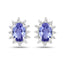 Ensemble de bijoux en tanzanite véritable de 2,00 carats et topaze blanche