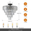 Black large crystal chandelier, modern style chandelier, dining room, living room, bedroom - Korvel