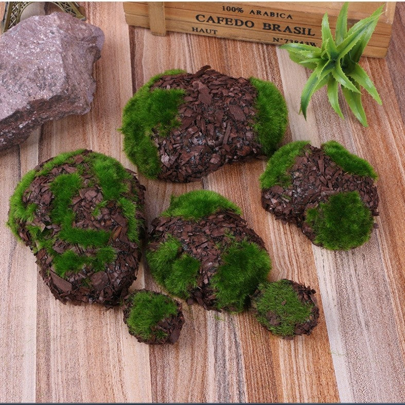 Mossy Stone Artificial Green Stone Arrangement