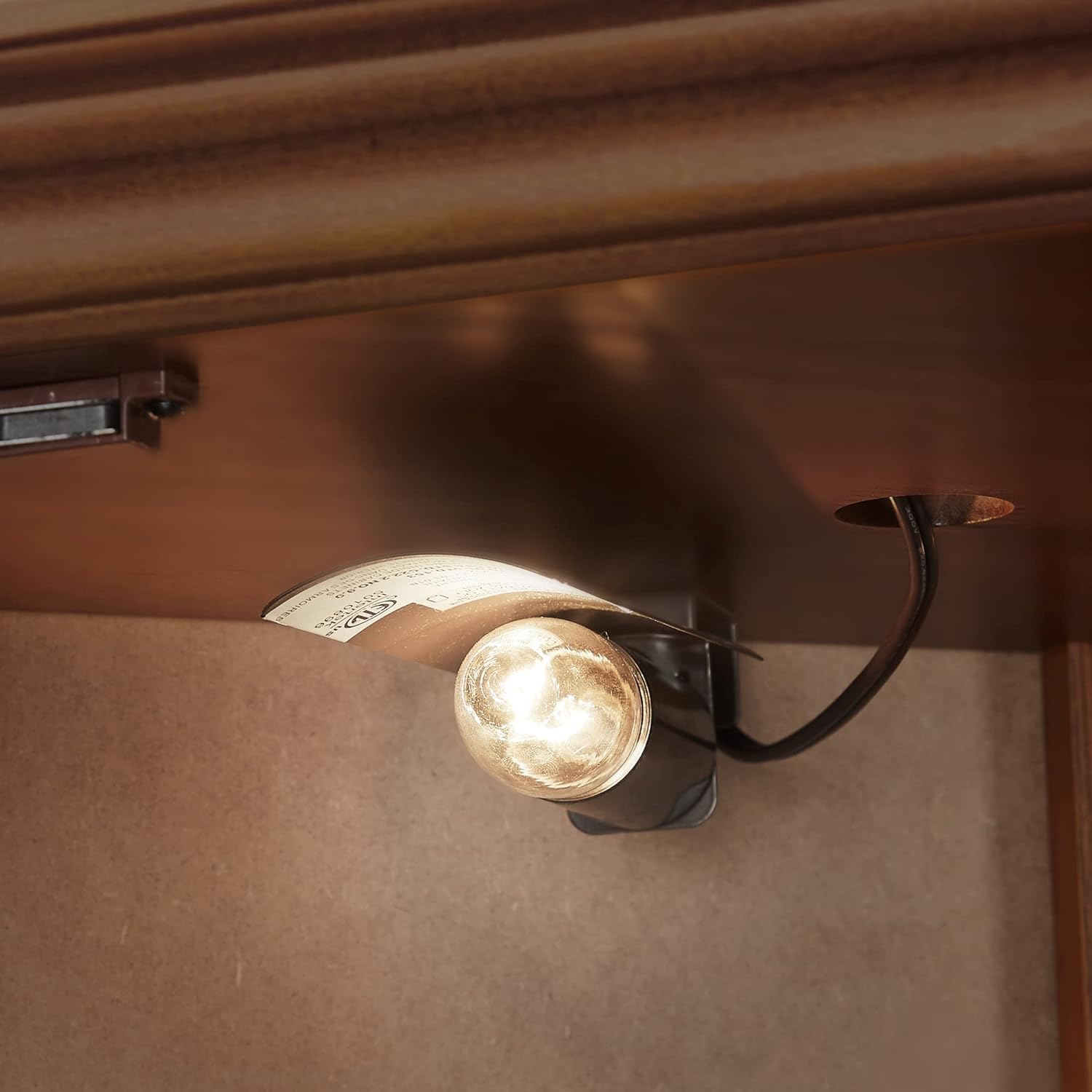 Corner Curio Cabinet with 5 Shelves and Lighting System, Walnut(E26 light bulb not included) - Korvel