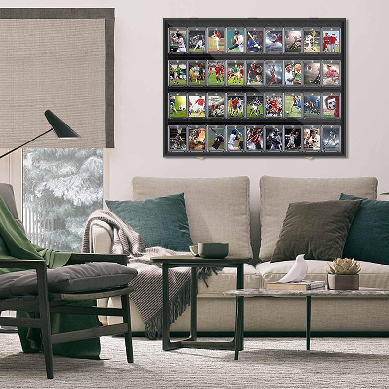 Large Sports Card Display Cases. Wooden, UV - protected acrylic fronts. For football, basketball, hockey cards. - Korvel