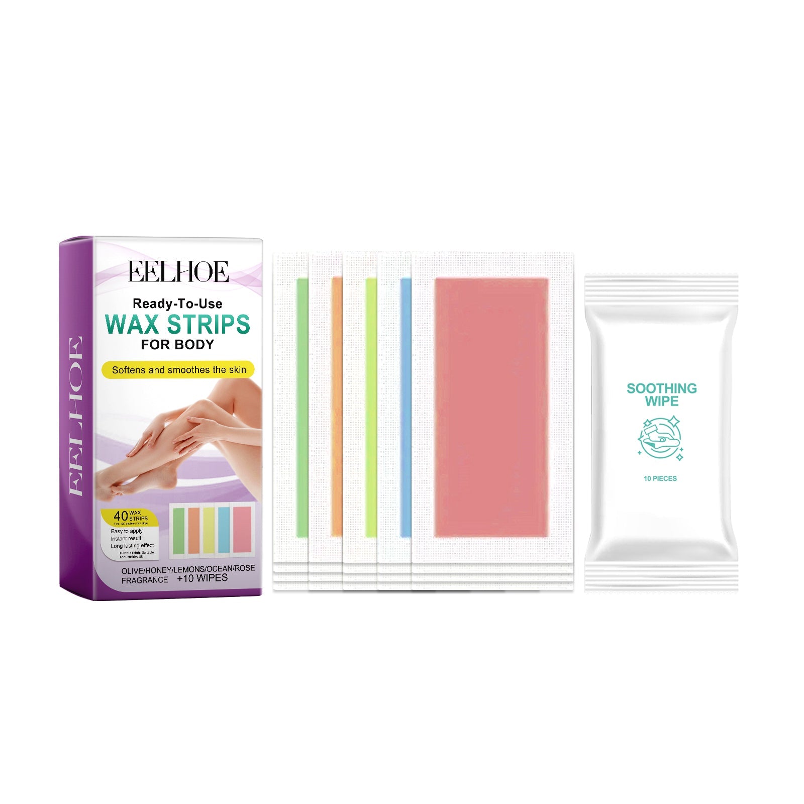 Waxed Hair Removal Paper, Arm Underarm Thigh Hair General Rapid Hair Removal Mild And Non-Irritating - Korvel