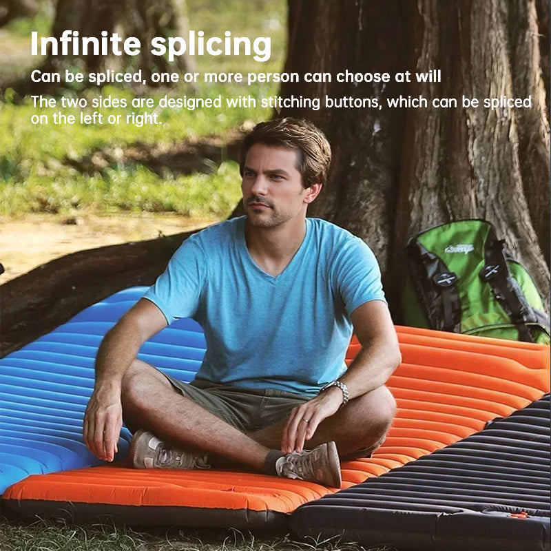 Ultralight Camping Sleeping Pad: Thicken, Self-Inflating with Built-in Pump (Outdoor/Travel) - Korvel