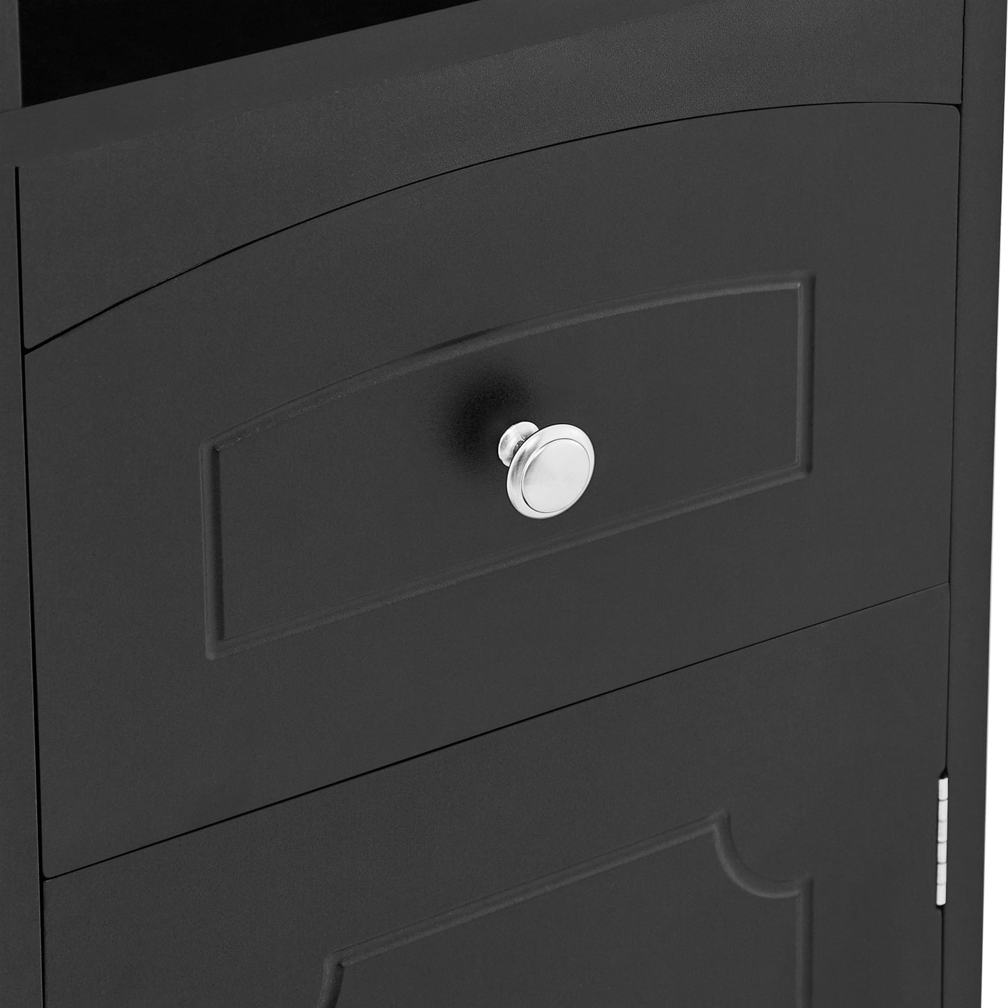Armoire de Salle de Bain Élégante et Haute avec Étagère Réglable - Noir