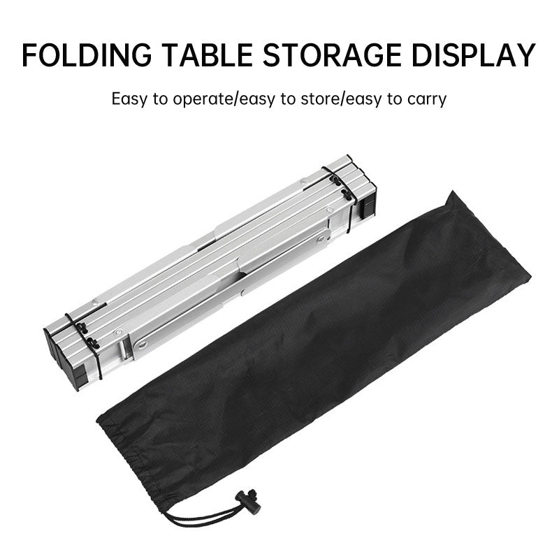 Black Lightweight Portable Folding Ultralight Roll Up Mini Aluminum Picnic Camping Table Foldable For Outdoor Hiking - Korvel