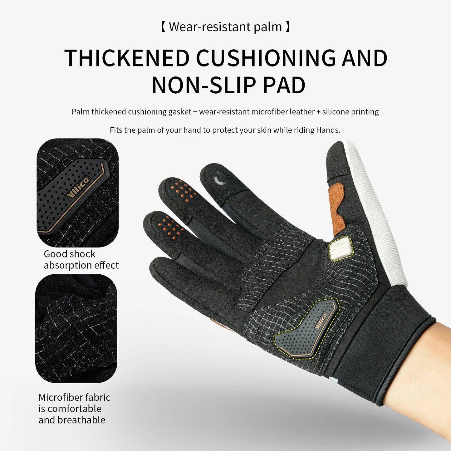 Outdoor sports warm anti slip wear-resistant shock-absorbing anti-collision touch screen road bike riding gloves - Korvel