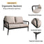 Ensemble de canapé loveseat de patio moderne en aluminium 2PC