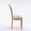 French Style Solid Wood Frame Antique Painting Linen Fabric Rattan Back Dining Chair Set of 2 Cream - Korvel